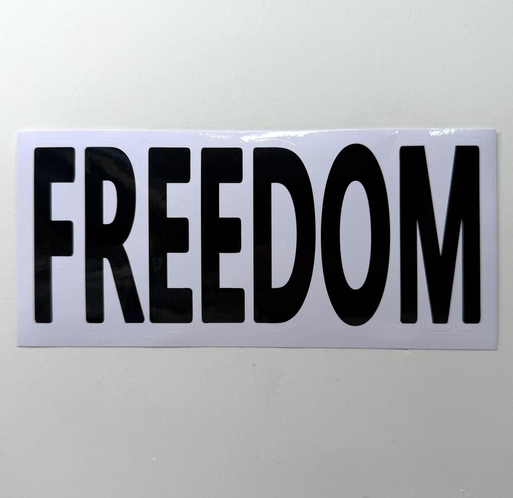 Freedom Sticker Medium White Vinyl Rectangle Car Window Wall Modern Decal
